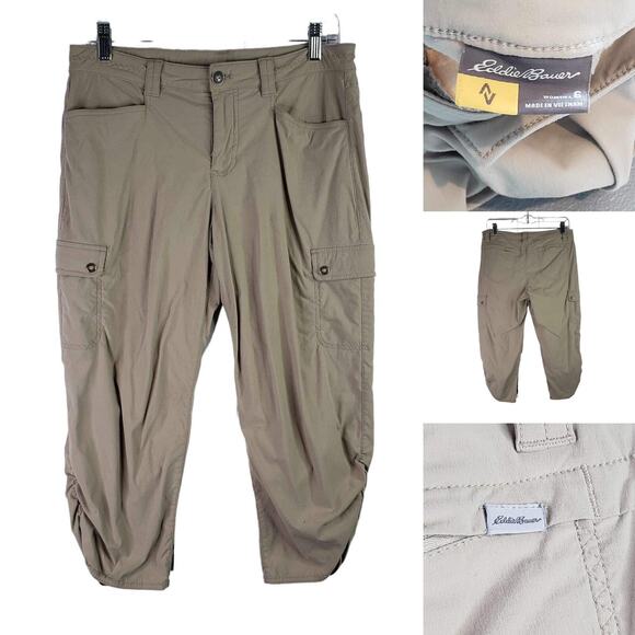 Eddie Bauer Pants - Eddie Bauer Travex Pants Womens 6 Tan Cargo Horizon Capris Cropped Gorpcore